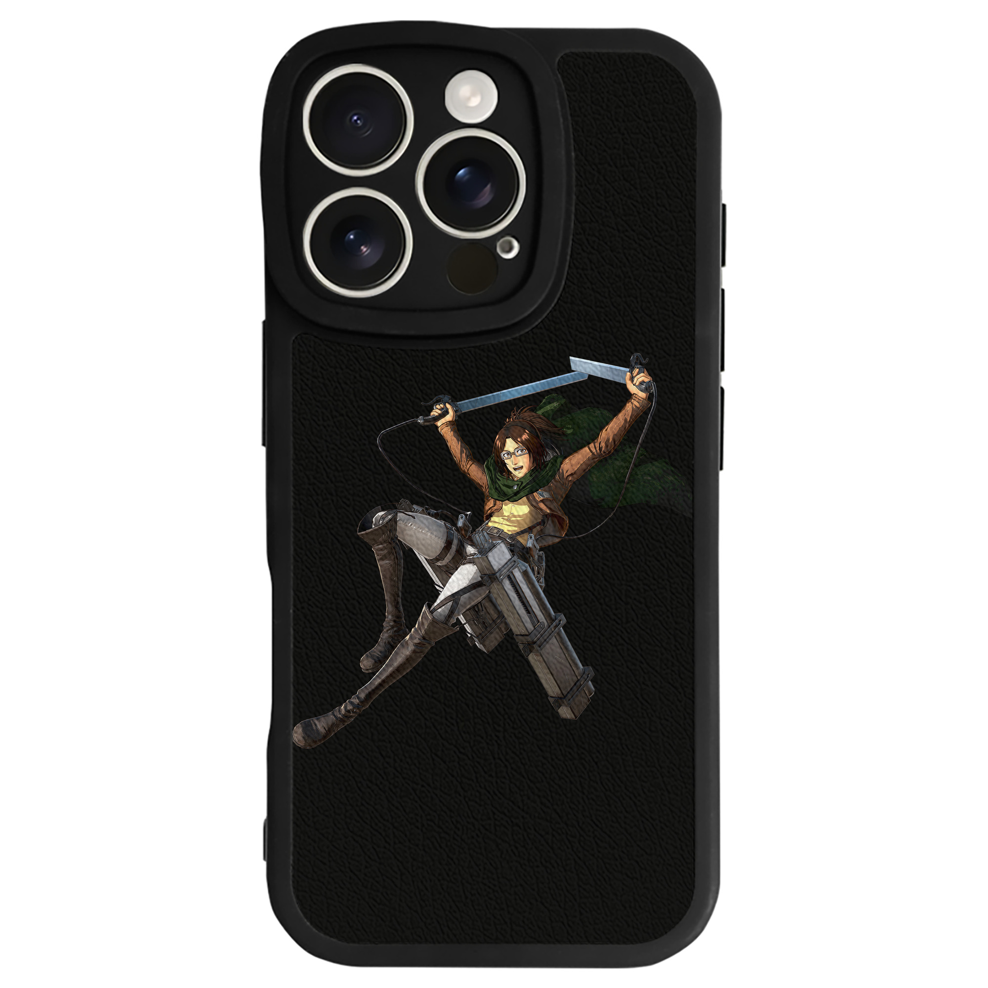 （画像用） 進撃の巨人 ハンジ·ゾエ Attack on Titan Hanji Zoe 【iPhone 16シリーズ対応】シリコンスマホケース（レザー調） 材質：シリコン
